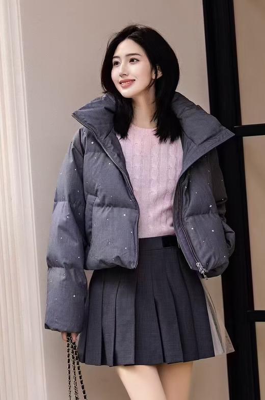 1025-6  时髦姑娘入 ZY烫钻 短款 小面包 连帽羽绒服 商品图7