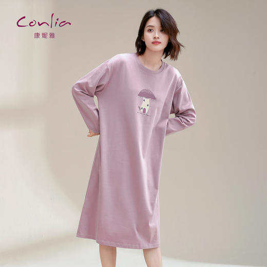 康妮雅女式长袖睡裙 商品图0