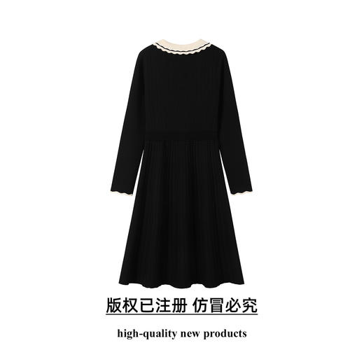 奢姿大码女装2025秋季胖妹妹时尚减龄花边设计娃娃领针织连衣裙9853891000 商品图1
