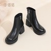 信诺妈妈鞋粗跟女士短靴加绒真皮棉鞋2025冬季新款高跟鞋时装靴子X5M150-227 商品缩略图5