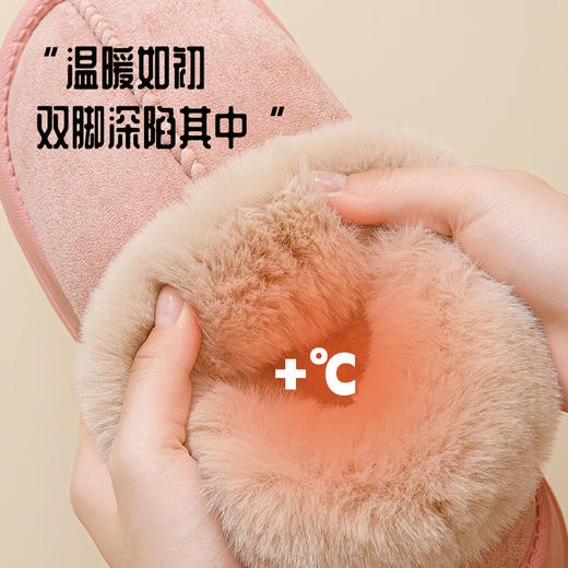 流氓兔包跟棉拖鞋 女冬季外穿高帮加绒雪地靴 皮毛保暖居家棉鞋 商品图3