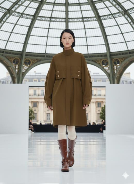 袖弯折设计后档收折个性风衣 商品图0