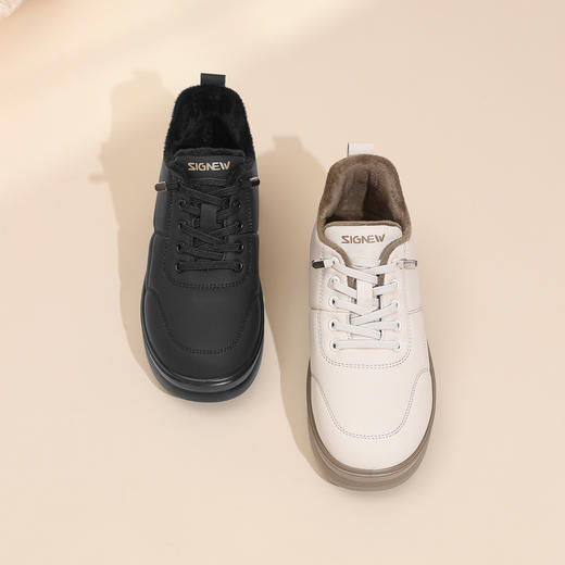 信诺2025冬季新款百搭小白鞋软底舒适棉鞋运动休闲妈妈鞋5M653-15TD 商品图2