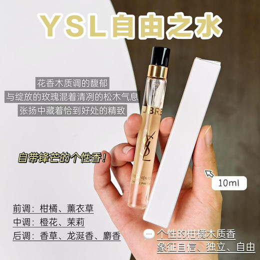价值306 国内专柜 YSL自由之水/黑鸦片香水浓香10ml大中样 带喷头 商品图6