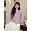 鹿向南「烟霞絮语」法式紫色慵懒毛衣女秋季新款高级洋气短款上衣 商品缩略图0