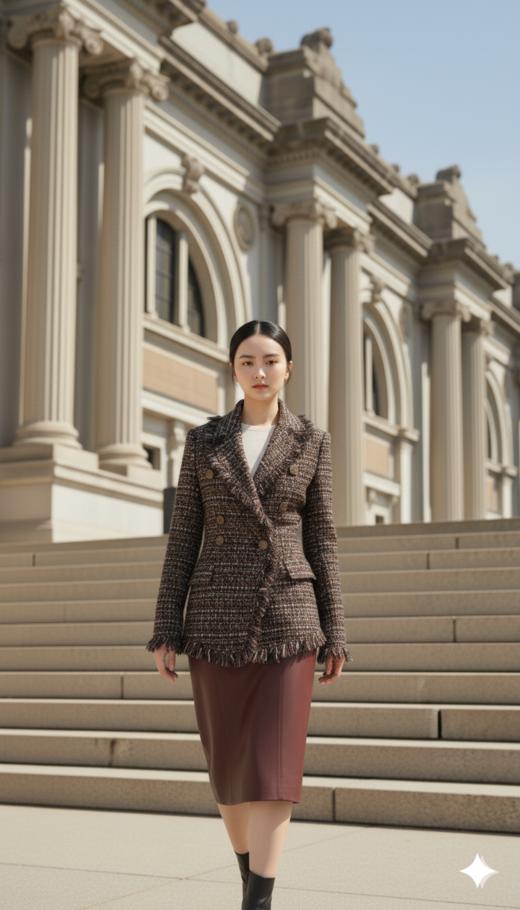 挺肩流苏边修身外套 商品图5