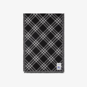 BURBERRY 巴宝莉 中性马术骑士标签宽格纹羊毛真丝围巾 格子 8110162 C1343