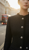 翘肩收腰一粒扣虚边木耳边外套 商品缩略图1
