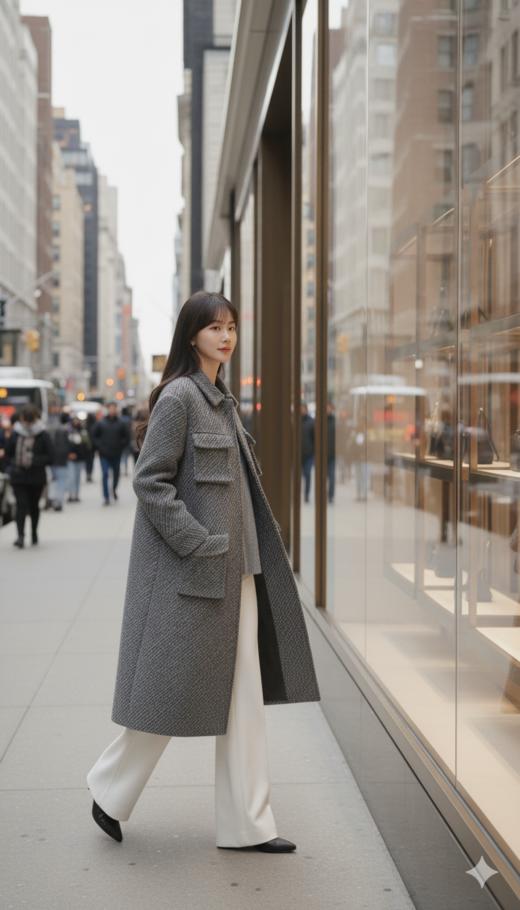 翻领单排扣多口袋大衣 商品图2