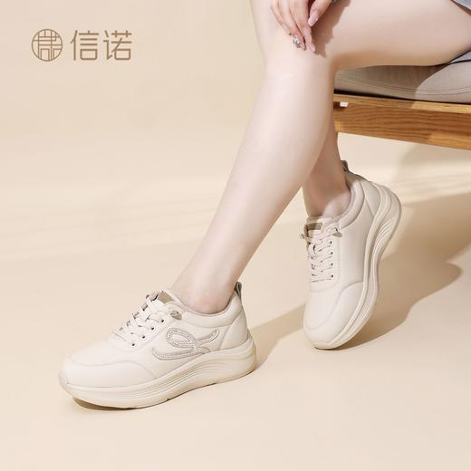信诺妈妈鞋女软底舒适健步鞋加绒保暖棉鞋2025冬季新款休闲运动鞋5M125-2TD 商品图1