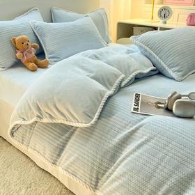 【珊瑚绒加厚牛奶绒四件套】单被套毛绒法兰绒双面绒面床上用品秋冬天