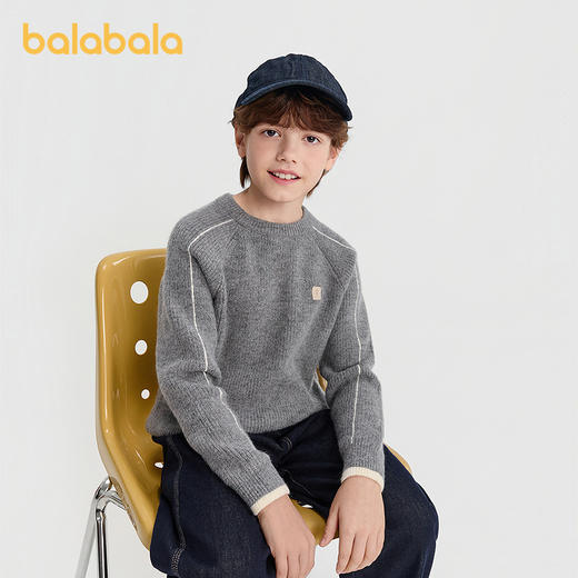 巴拉巴拉童装儿童毛衣男2025新款冬套头针织衫学院风 商品图2