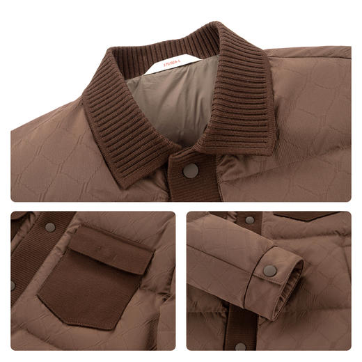 【国风新中式】柒牌羽绒服短款男士2025冬季新款翻领休闲上衣外套129E71260 商品图3