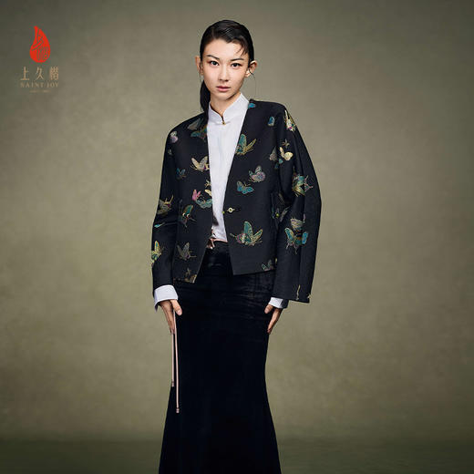上久楷女式宋锦外套 中式上衣 晴春蝶戏 CY1025203001 商品图2