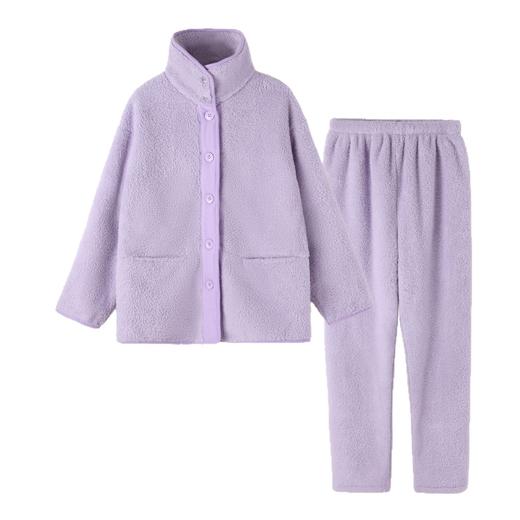 情侣珊瑚绒睡衣男女秋冬季家居服两用领加绒加厚开衫家居服可外穿 商品图4