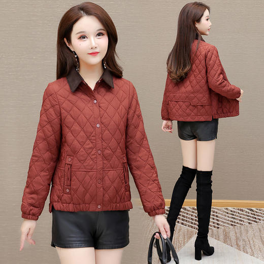 QYM 79C2455-Y小香风夹棉外套宽松休闲衬衣领棉衣外套 商品图2