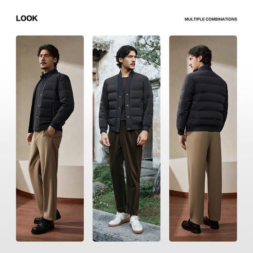 【国风新中式】柒牌男装2025冬季羽绒服道袍领满印保暖高端外套129E71250 商品图3