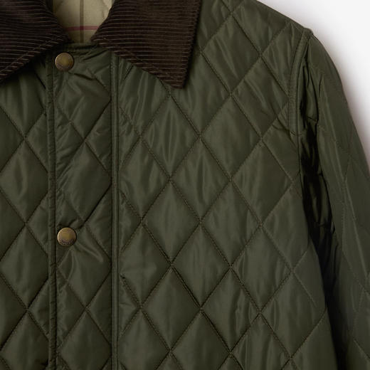 BURBERRY 巴宝莉 女士马术骑士标签绗缝尼龙谷仓夹克棉服 绿色 8113591 C2491 商品图2