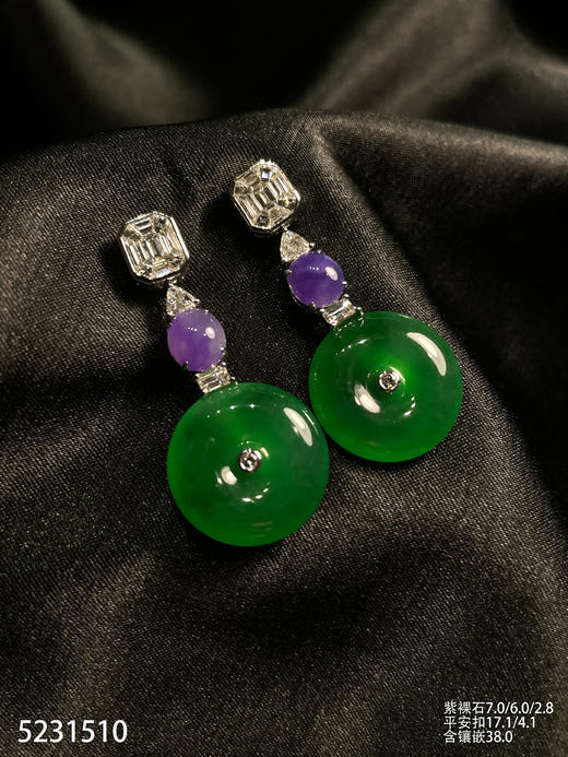 艳绿平安扣耳坠【5231510】具体价格微信咨询 商品图2
