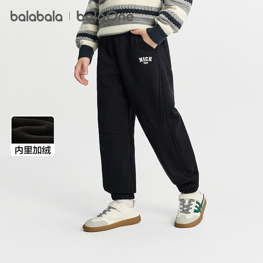 巴拉巴拉balaOne童装儿童加绒运动裤子男童女童长裤2025冬季新款 商品图0
