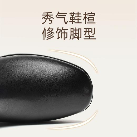 信诺妈妈鞋中老年气质粗跟短靴2025冬季新款加绒保暖棉鞋真皮女鞋5M519-17D 商品图1