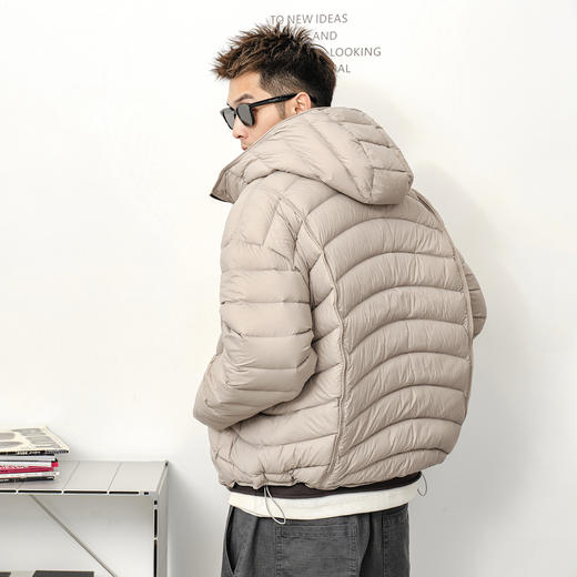 徐太浪【辑行大码 白鸭绒】连帽羽绒服男冬季保暖防寒面包服外套 商品图3