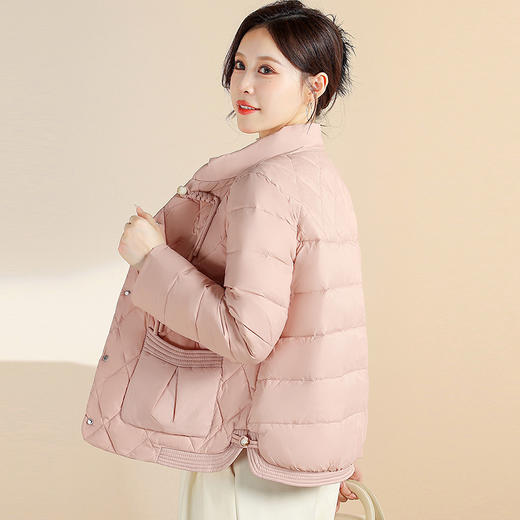 QYM C2565-Y时尚国风盘扣短款轻薄羽绒服保暖时尚气质外套 商品图2
