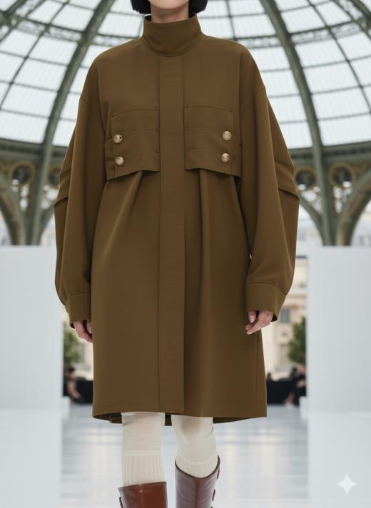 袖弯折设计后档收折个性风衣 商品图3