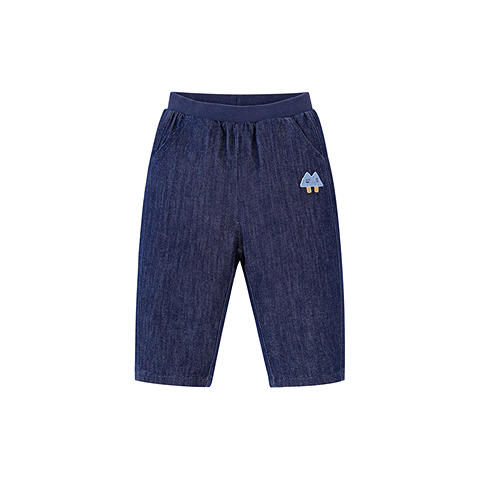 迷你巴拉男童宝宝长裤2025冬新品柔软亲肤保暖内里加绒软牛仔 商品图4