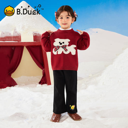 【加绒】B.Duck小黄鸭童装冬季保暖针织长裤90-130码 FF5673070 商品图2