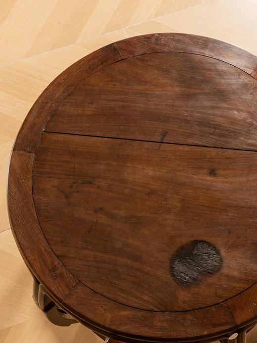 清	红木五足鼓墩形圆台 商品图3