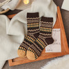 【爆款！一次抢4双巨划算！】费尔岛袜子 女冬天加厚保暖中筒袜 复古名族风菱格堆堆袜 勃肯鞋长袜 商品缩略图5