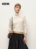 HIDEMI 进口澳洲美利奴羊毛立体双层拼接宽肩小头神器高领可外穿半宽松打底毛衣 商品缩略图0