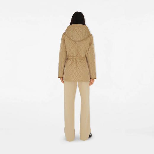 BURBERRY 巴宝莉 女士绗缝尼龙派克大衣棉服 卡其色 8113254 B8626 商品图5