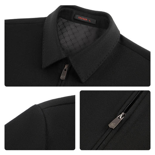 【羊毛/桑蚕丝】柒牌男士羊毛行政大衣2025冬季新款保暖男装外套129D70200 商品图3