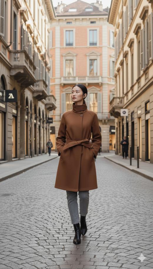 立领A摆显瘦减龄短款风衣 商品图4