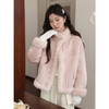 鹿向南「暖风故事」粉色羊羔毛短外套女2025秋冬新款加厚保暖夹克 商品缩略图4