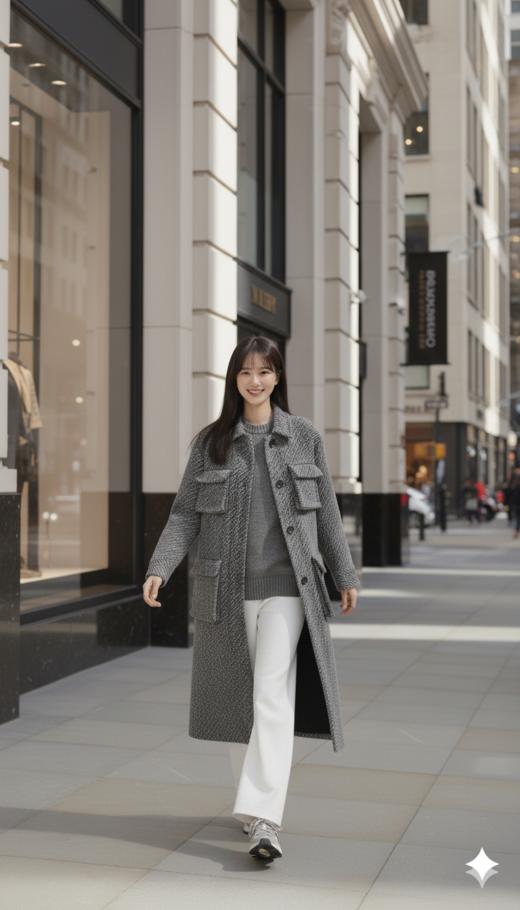 翻领单排扣多口袋大衣 商品图1