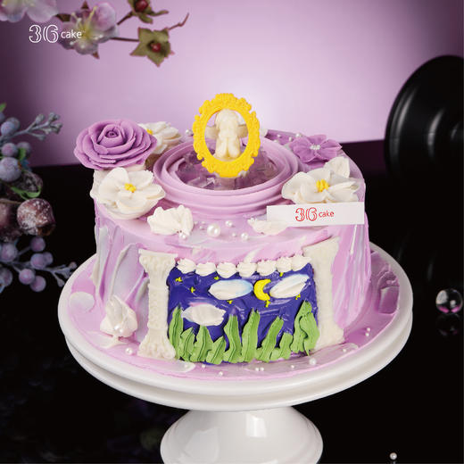 紫罗兰秘境·蓝莓可可鲜果裱花蛋糕，可选1/1.5/2.5/3.5/6磅 商品图0