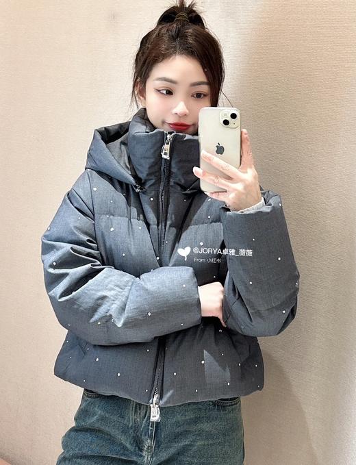 1025-6  时髦姑娘入 ZY烫钻 短款 小面包 连帽羽绒服 商品图0