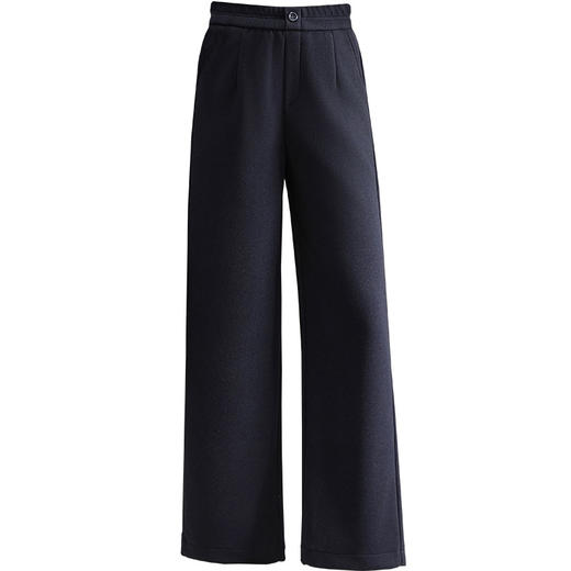 QYM 9572-Y加绒羊毛呢直筒裤厚款保暖阔腿裤 商品图4