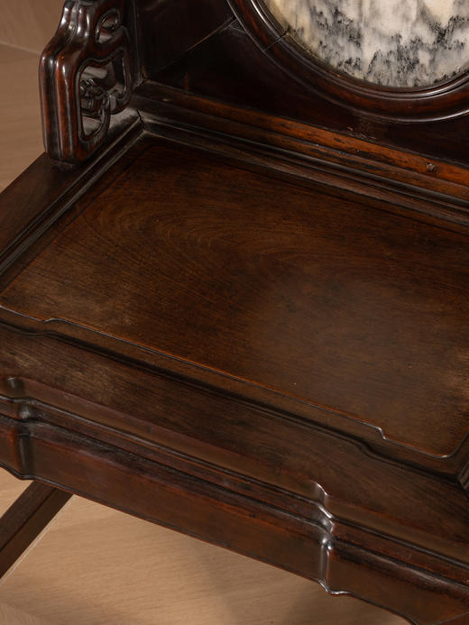 清	红木镶云石背屏椅（一对） 商品图4