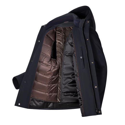 【尼克服/可脱卸兔毛内胆】柒牌提花可拆卸帽领易打理保暖外套男129J70780 商品图4