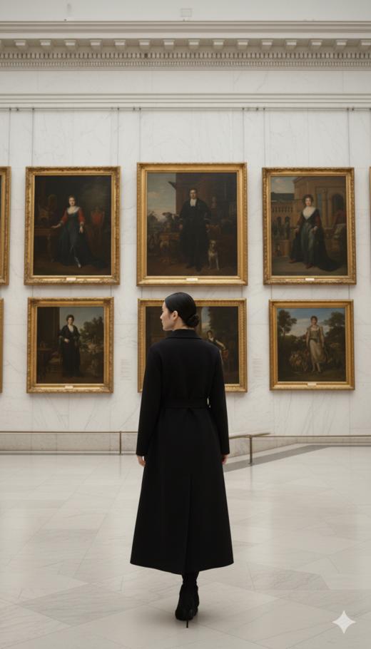 双面手工超长腰带大衣 商品图6