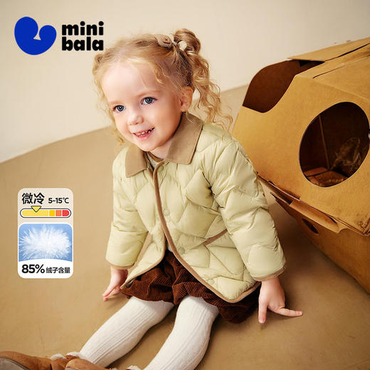 【真心绒】迷你巴拉男女童三防羽绒服宝宝拼接翻领外套2025冬新款 商品图1