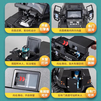 妈宝孖宝合金警车玩具1-3-6岁2男孩子特警察装甲越野小汽车模型超大号儿童 商品图2