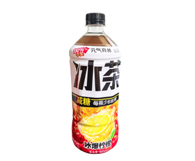 900ml/瓶 元气森林 冰茶冰爆柠檬    减糖冰柠檬味茶饮料饮品