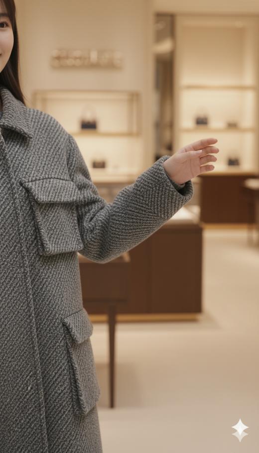 翻领单排扣多口袋大衣 商品图4