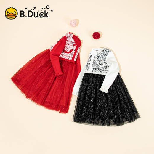 B.Duck小黄鸭童装冬季针织连衣裙105-150码 FF5680901 商品图0