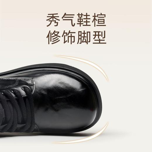 信诺妈妈鞋时尚百搭厚底短靴女2025冬季新款真皮加绒保暖棉鞋皮鞋5M590-5D 商品图2